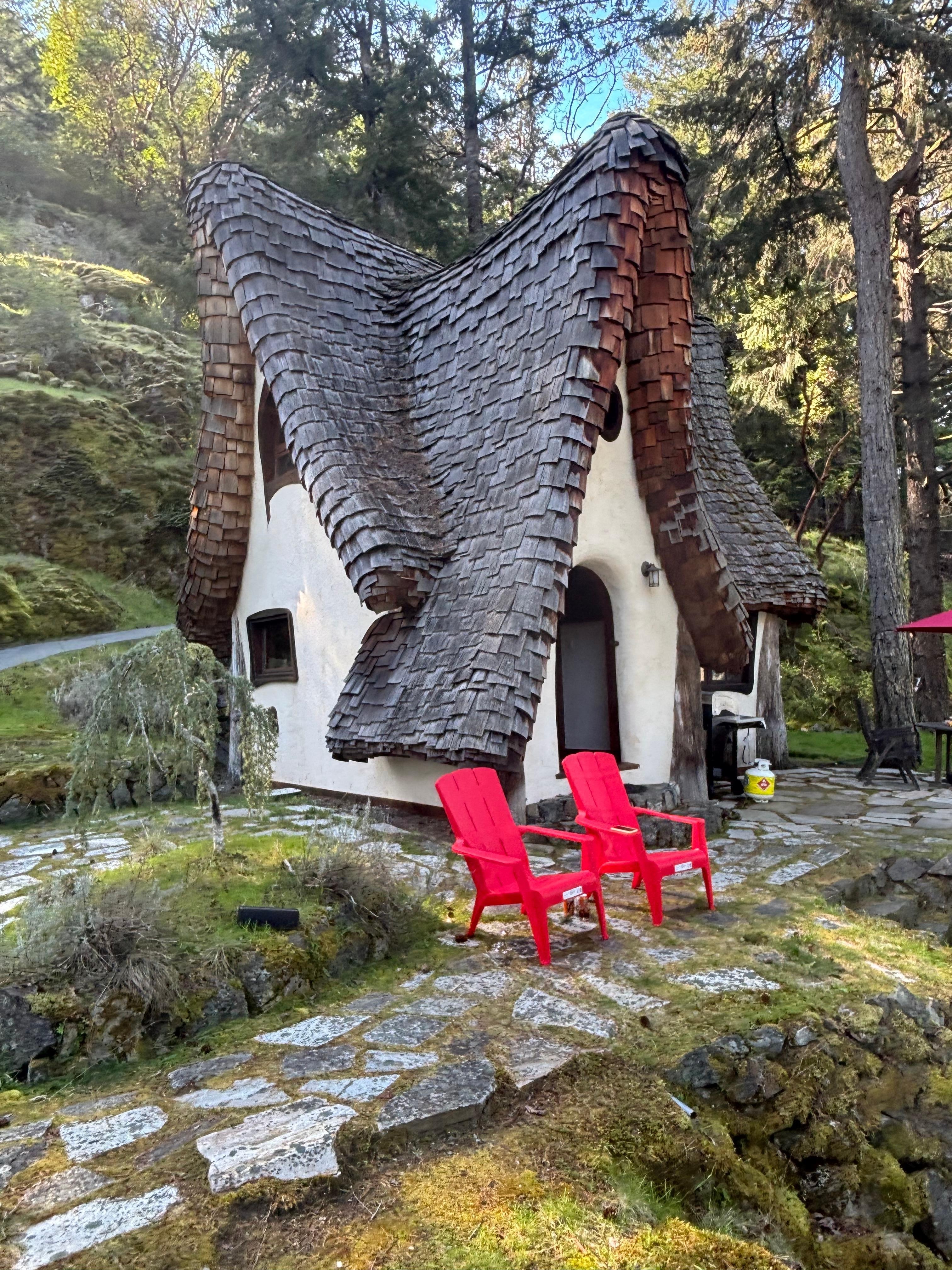 Outside the cozy cottage