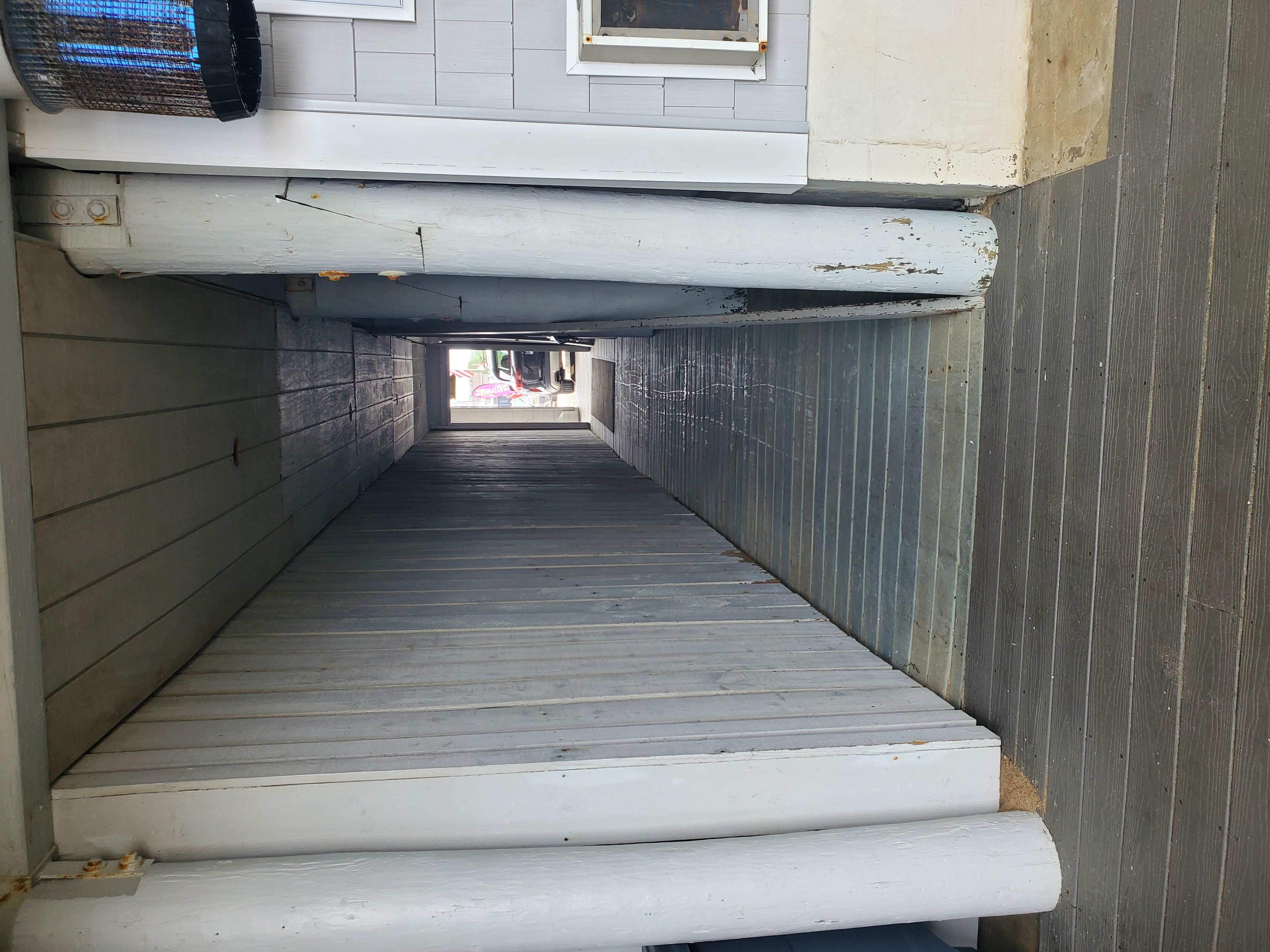 Walk way to parking lot.