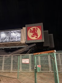 The griffin logo of Caledonian McBrayne ferries six hundred feet from my room. Provides transport to some of the Hebrides isles.