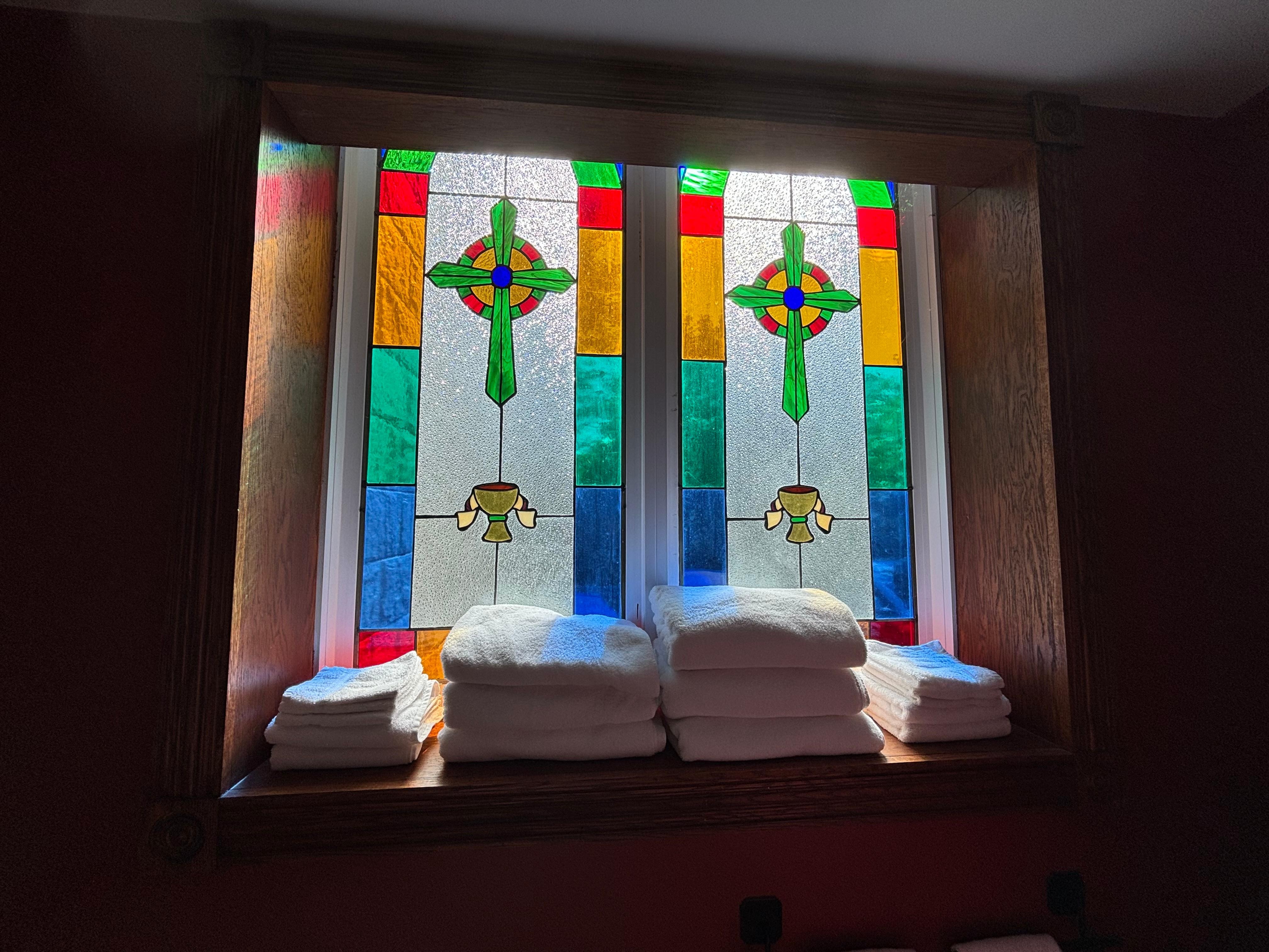 Several beautiful stained glass windows