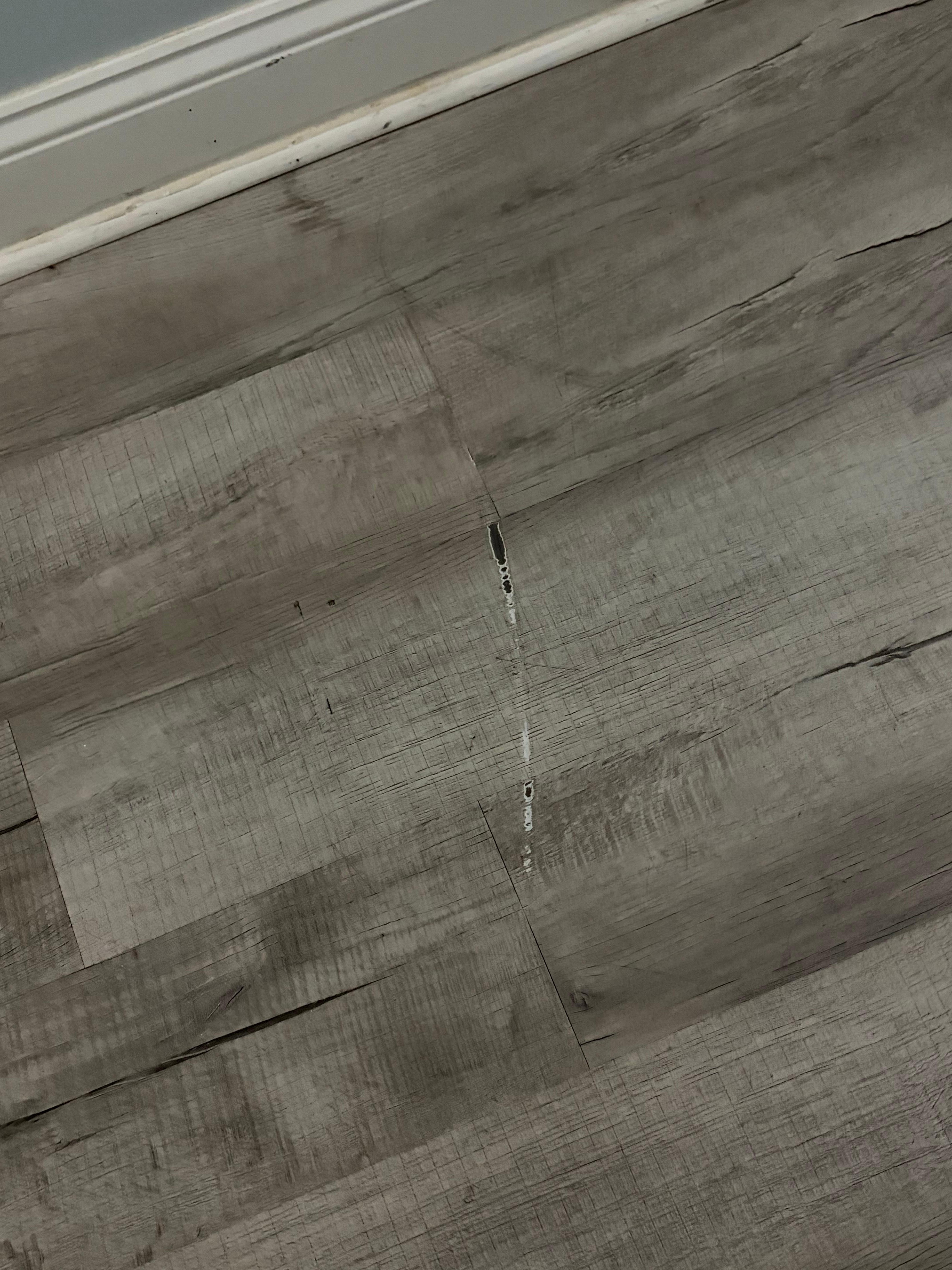 Scratch on floor from door. 