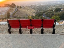 Watching sunset seats! Original seats from Candlestick Park!! How cool is that!!