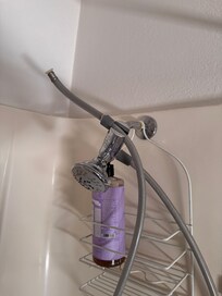 Broken shower, couldn't be used if we dared step into the filthy tub