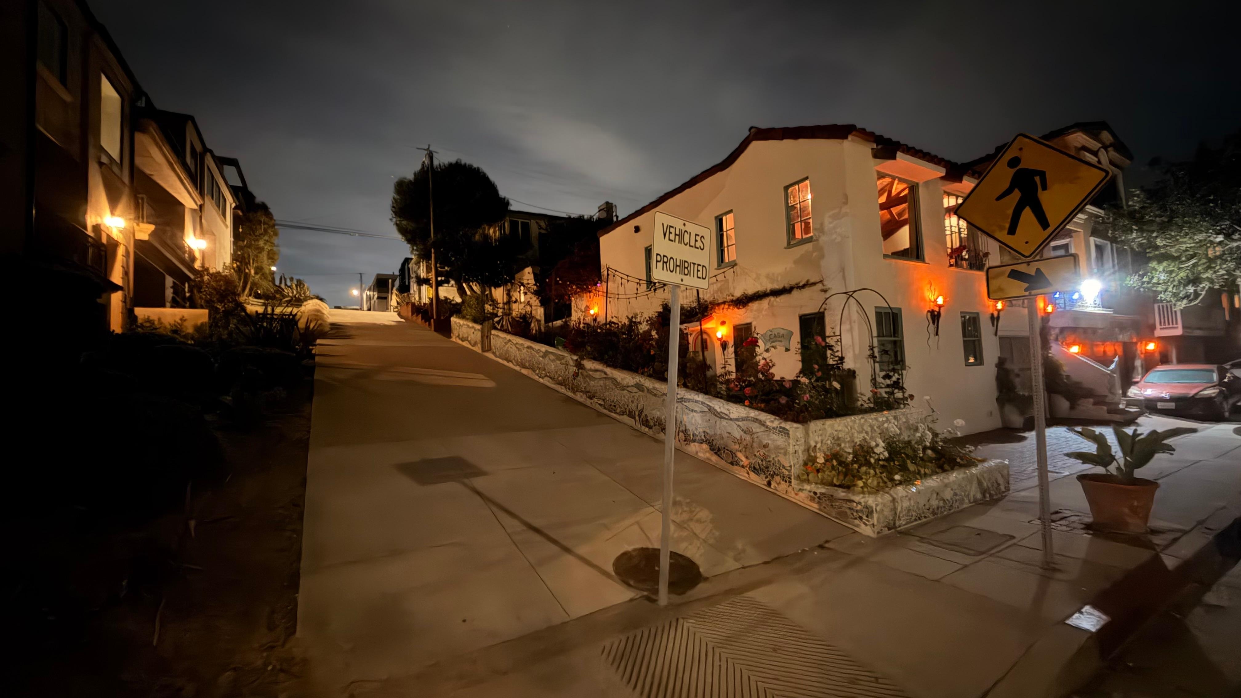 The terrace at night