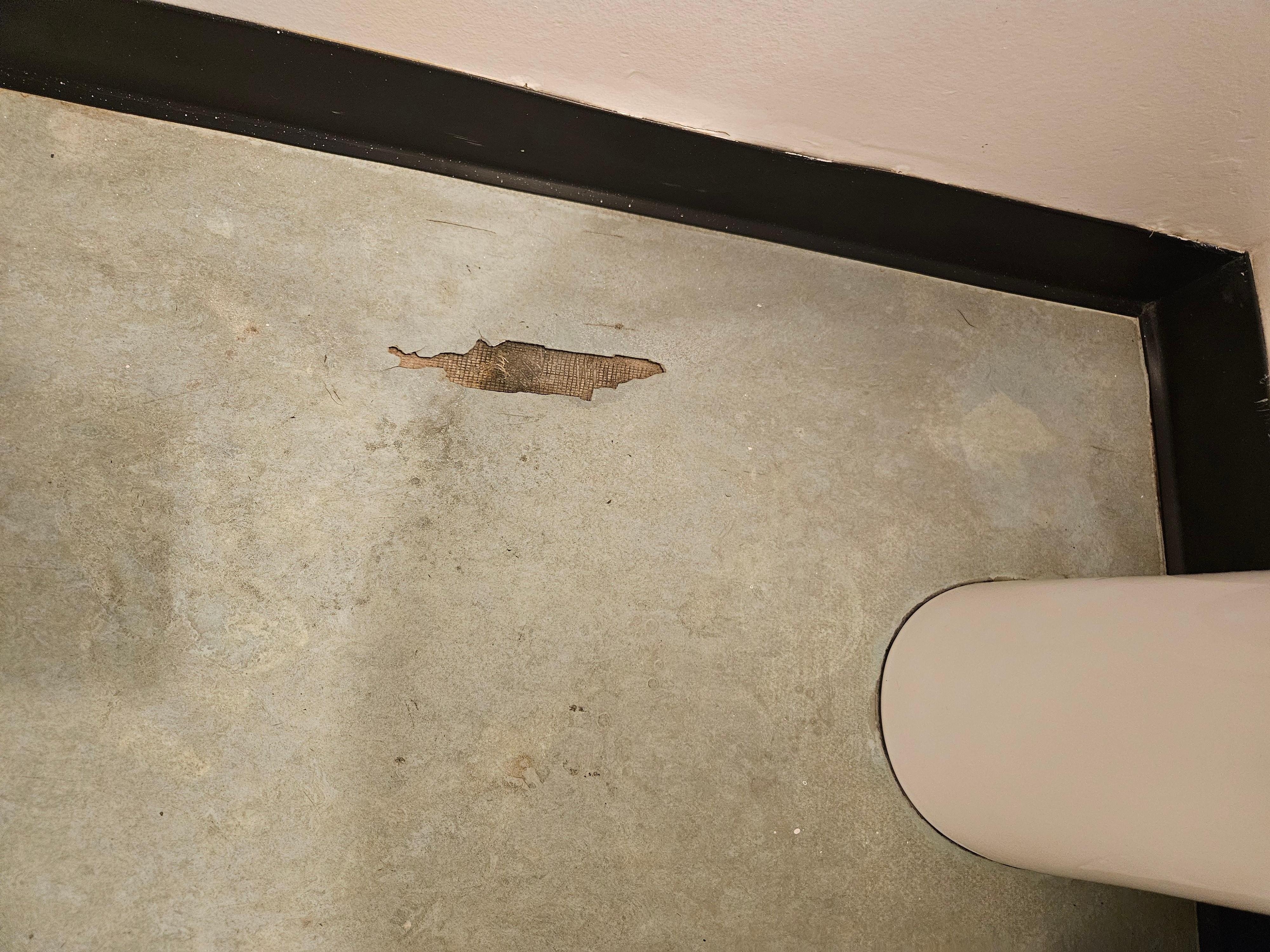 Bathroom floor were dirty and cracks everywhere.