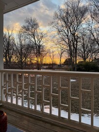 Enjoying the sunset on the porch with some coffee!