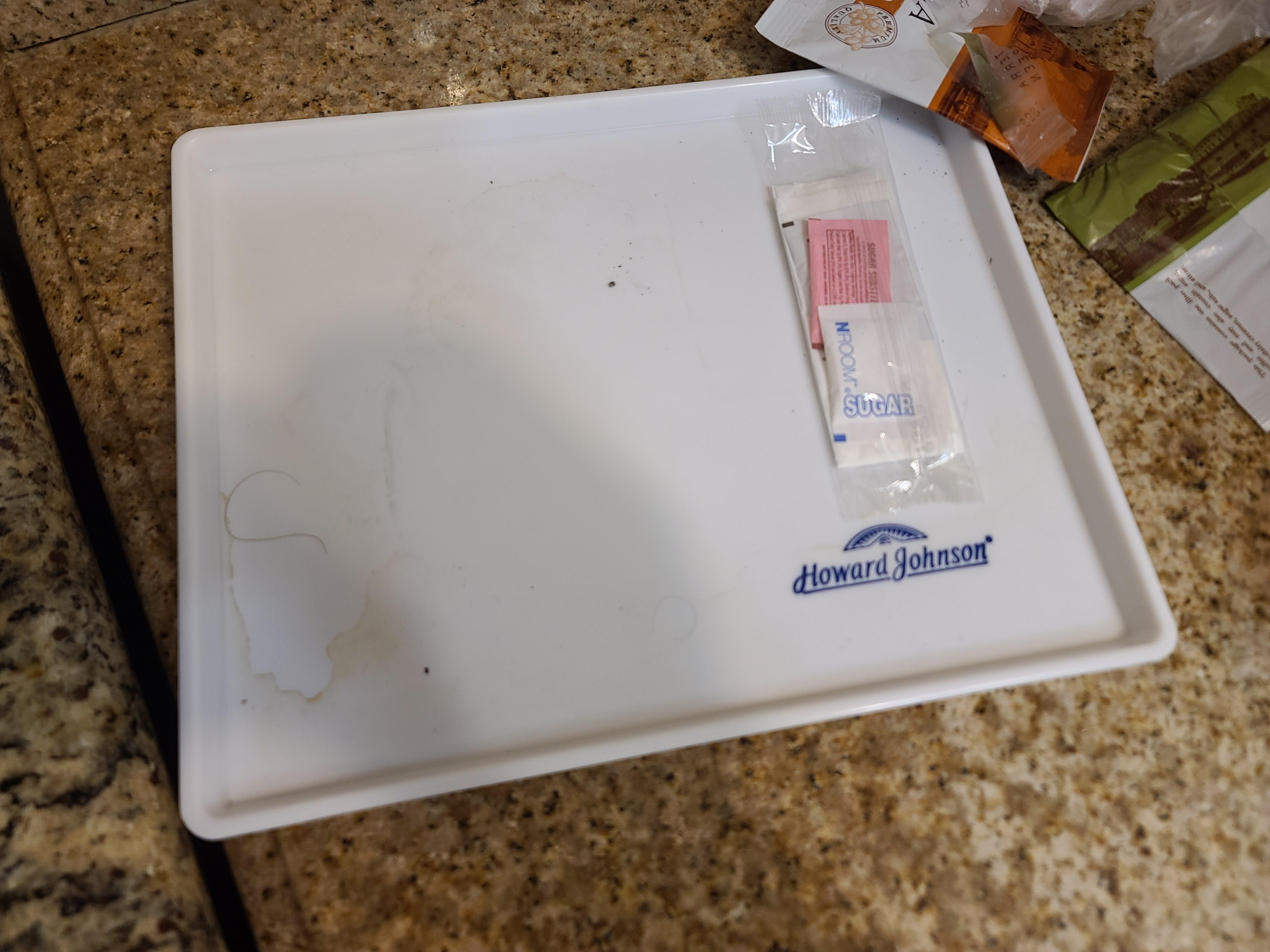 Yup! That's pubic hairs on the coffee tray! 