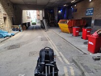 1. Located in an alley with lots of homeless people hanging around