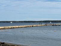 Walking the breakwater to the lighthouse