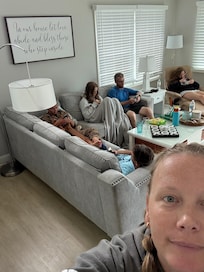 Relaxing at the house.