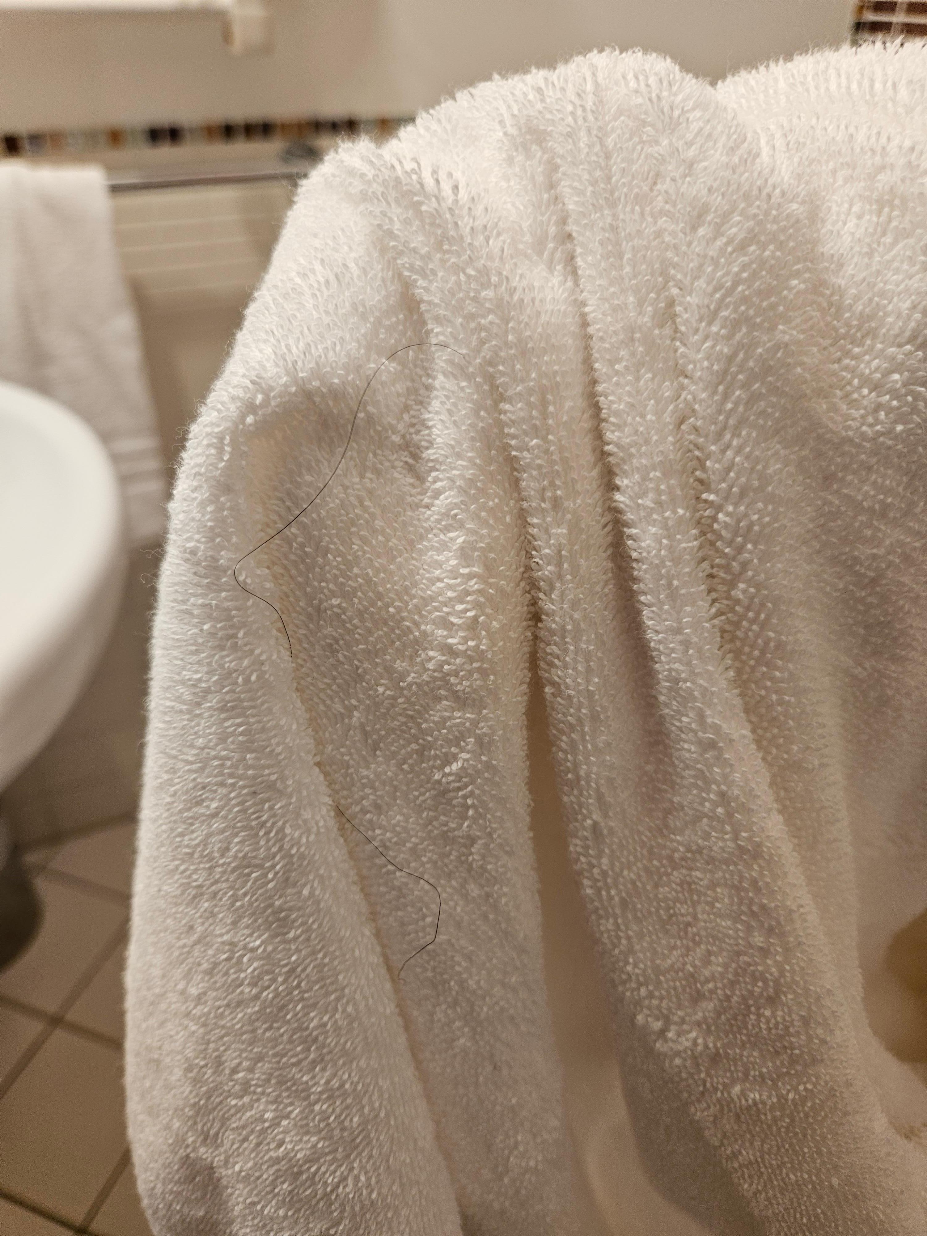 Hair in the towels, several times