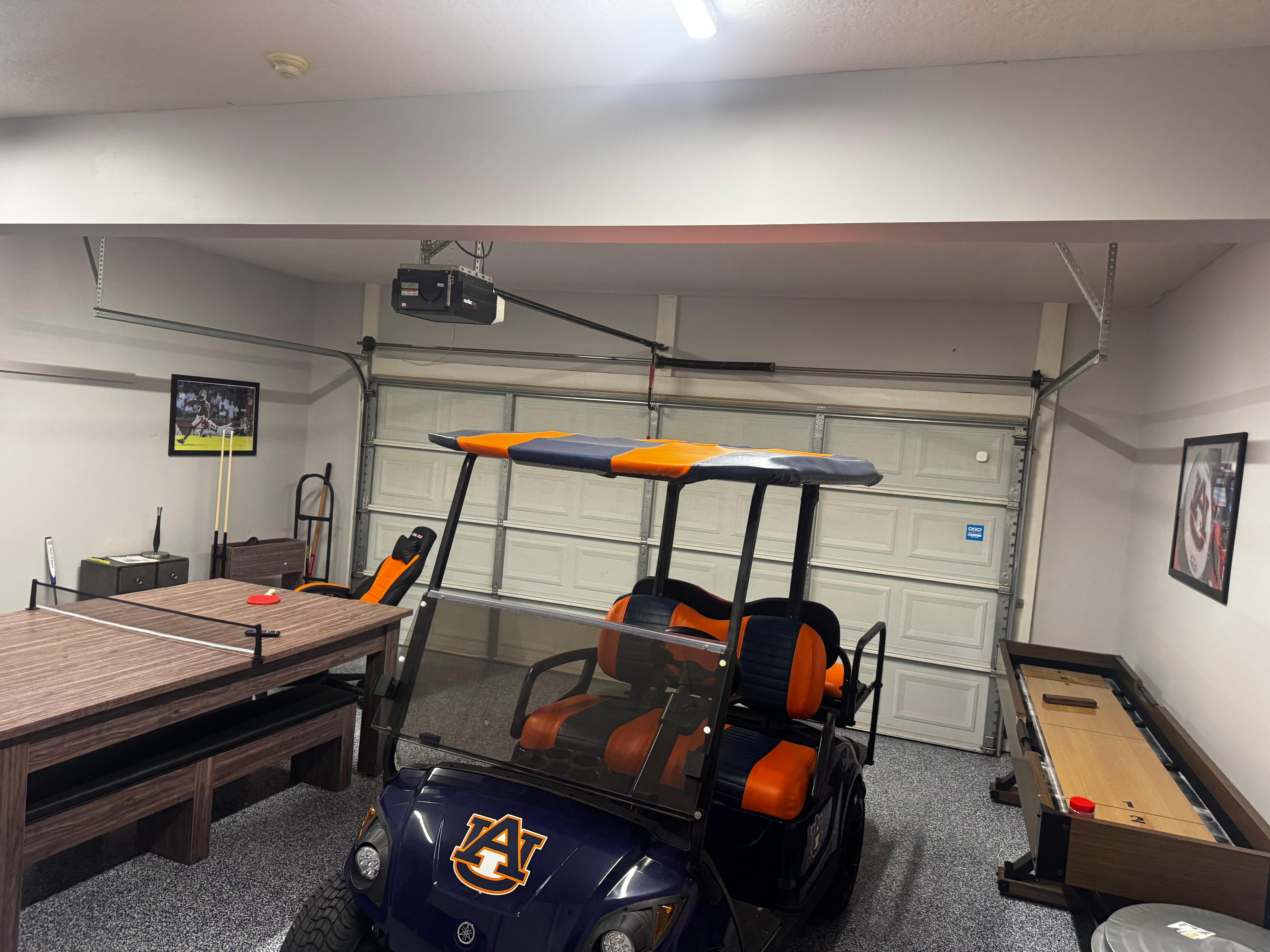 Garage decked out with games.  Fun times!!