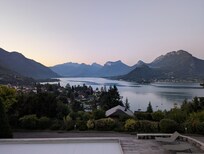 Early morning, just before sun comes over the peaks.