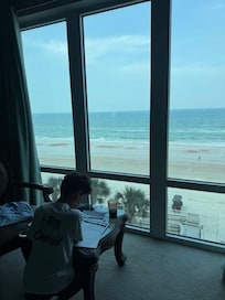 Not a bad view for doing homework.