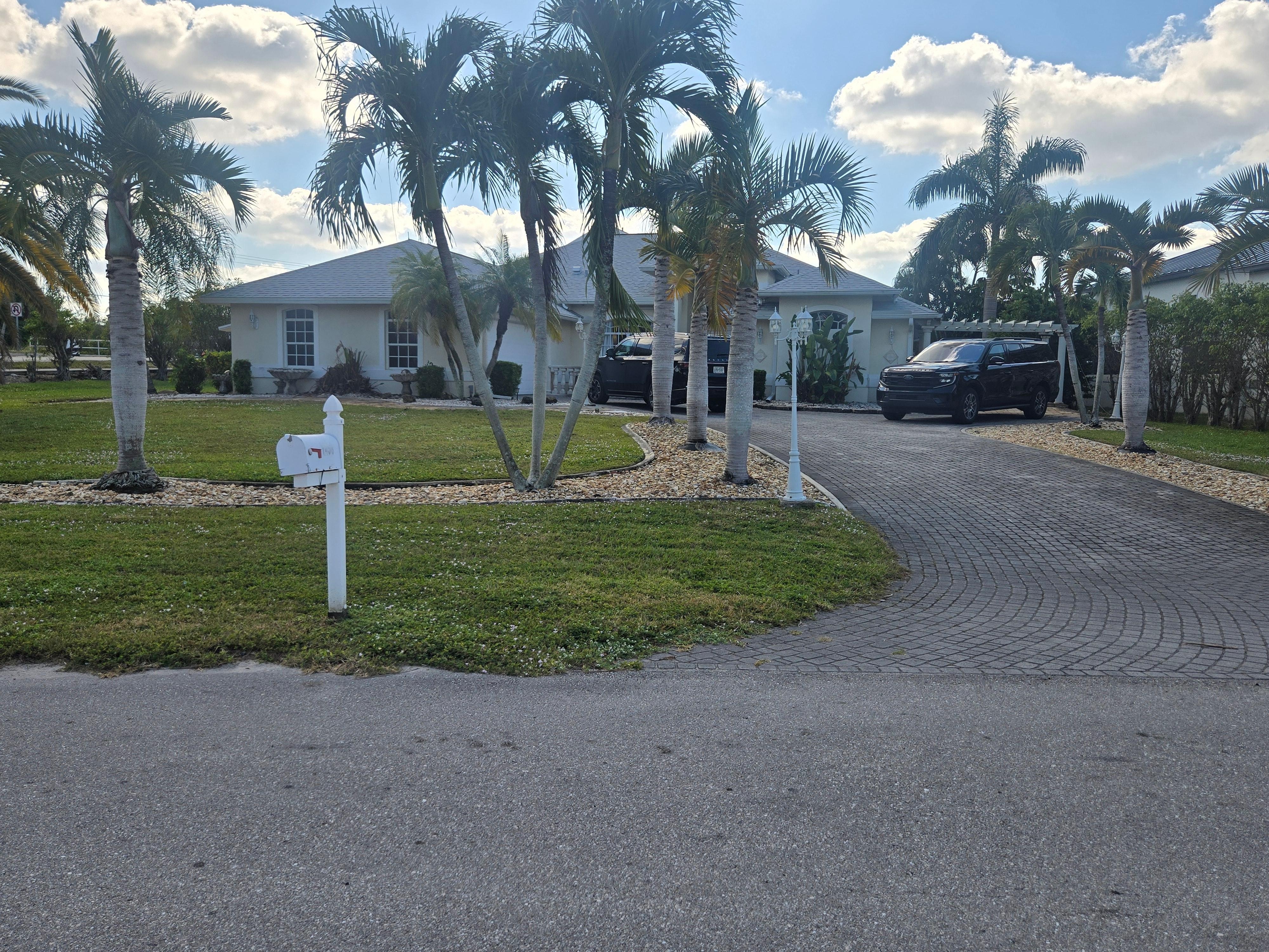 The front of the residence 