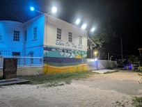 External of the building with the "Eden on the Sea' facade.