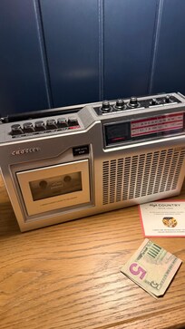 Cassette player in our room added a nostalgic touch!