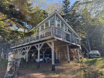 View of the cabin from the ground.