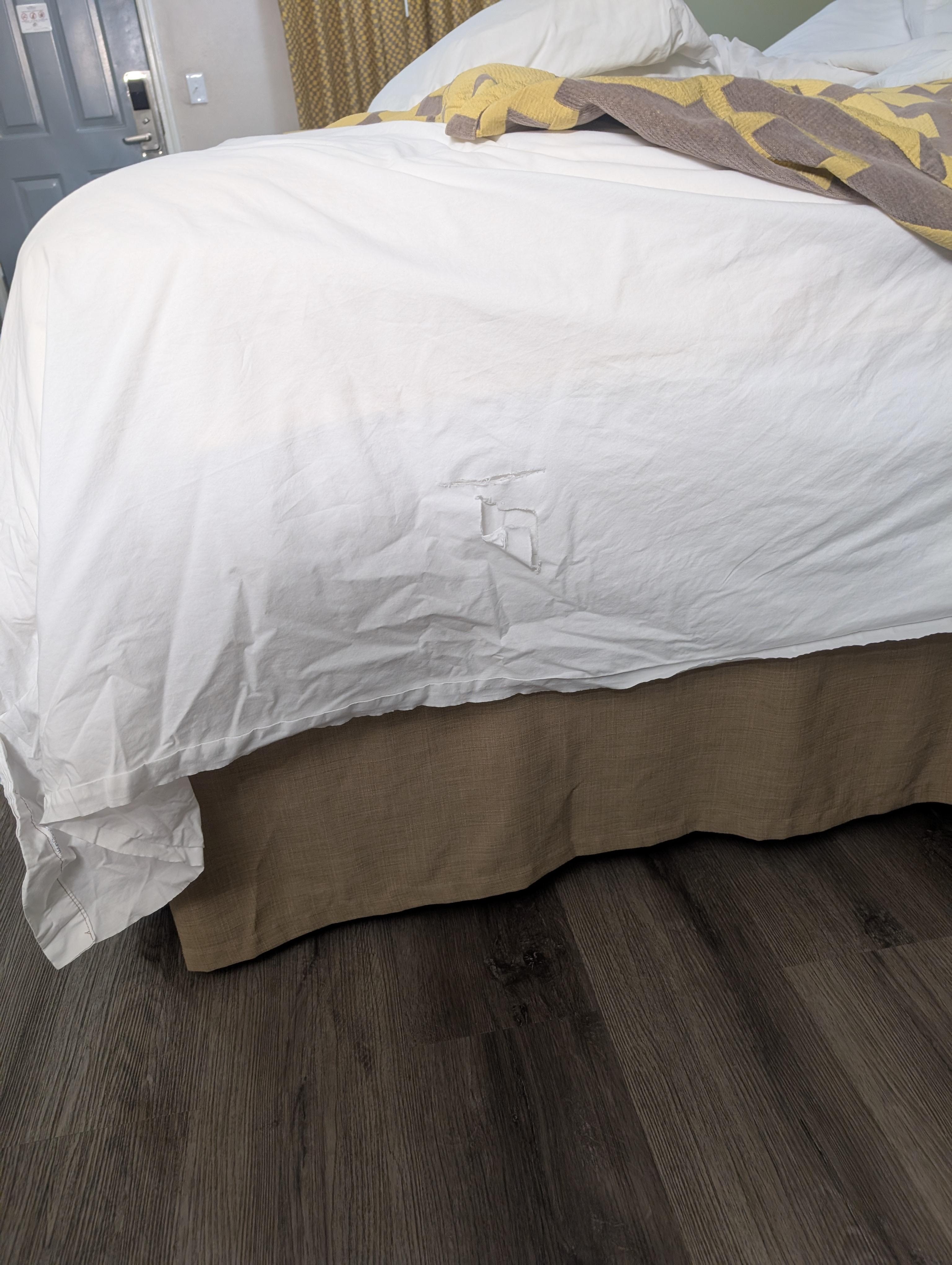 Damaged sheets still being used 