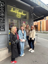 Little café up the street five minutes walk