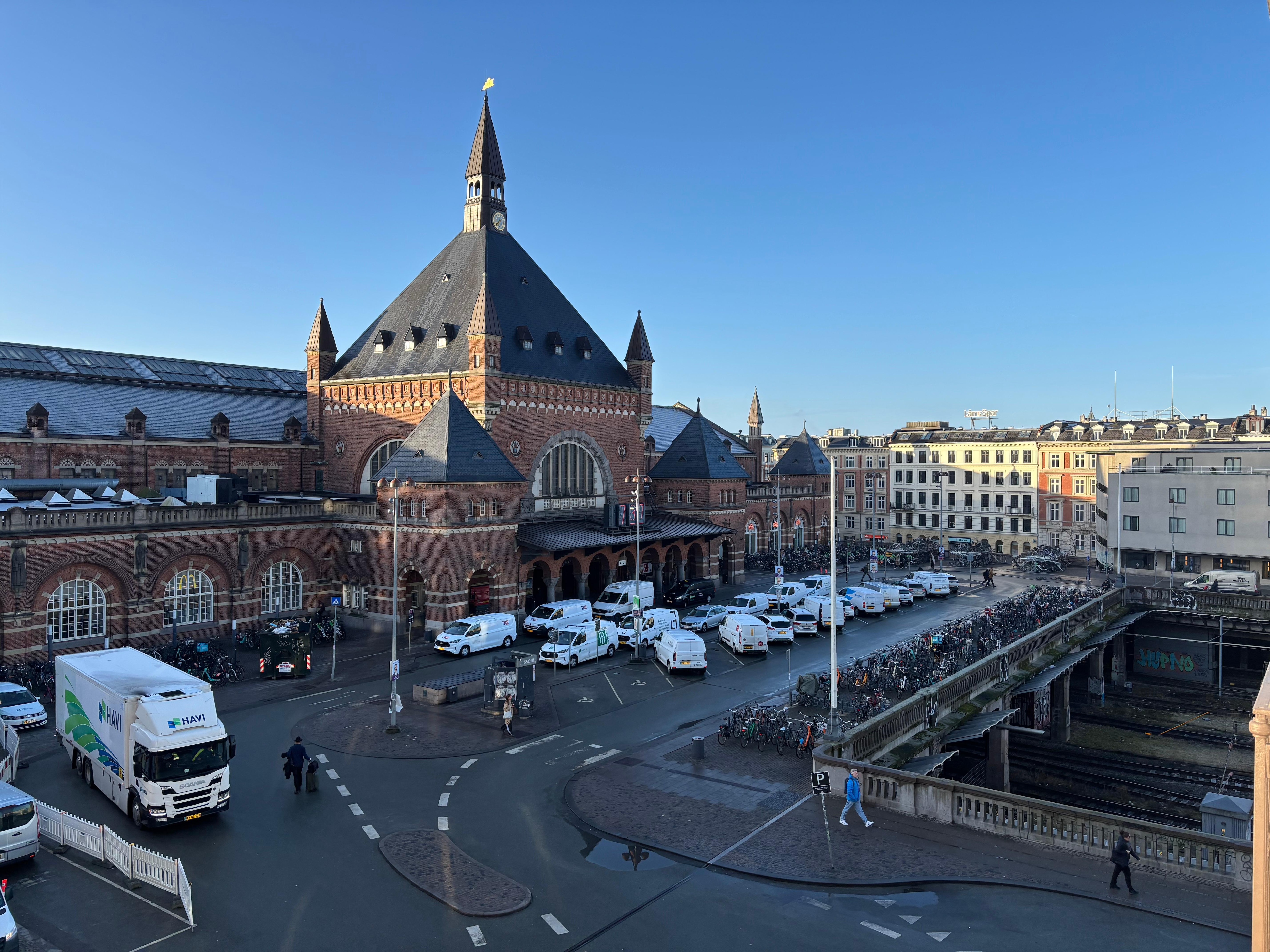 View of the train station from our balcony 