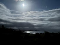 Full moon over the beach