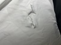 Torn sheets on the bed