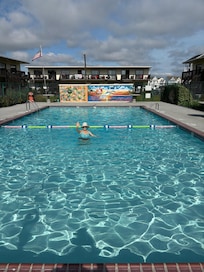 We utilized the pool, and especially liked the mural.