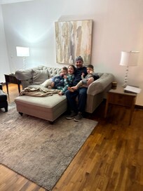 Snuggled in for a movie