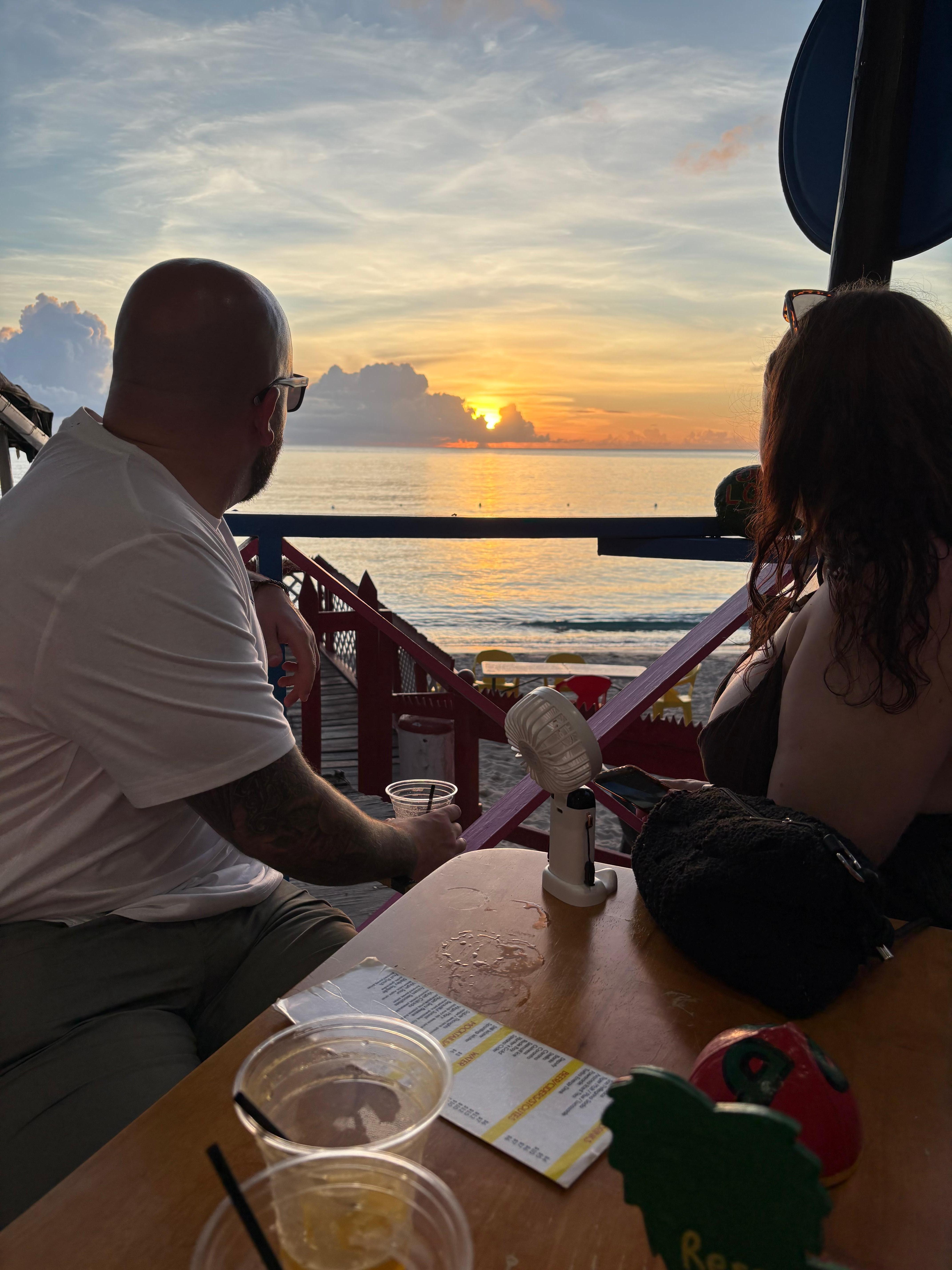 Sunset at Adrian’s bar