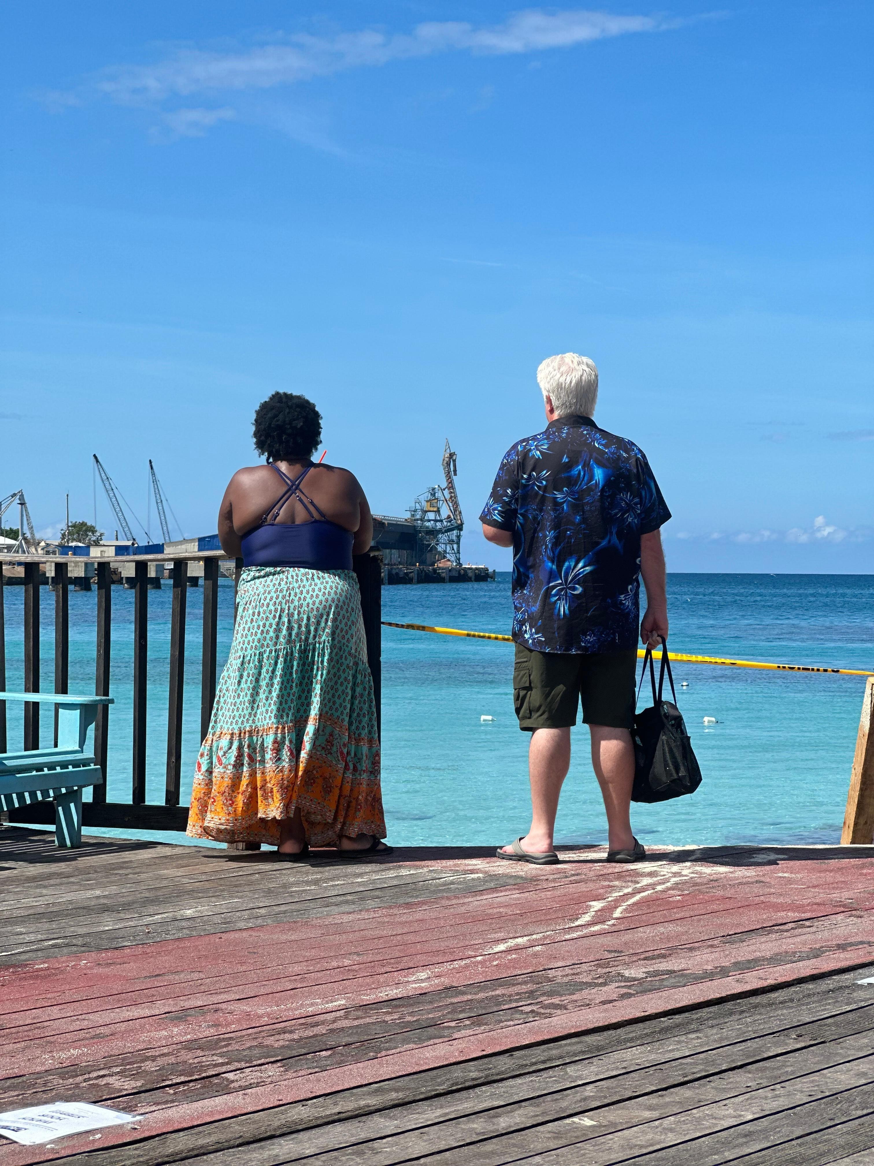 Looking out on the beautiful beach on the pier