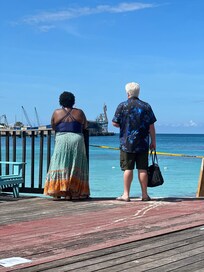 Looking out on the beautiful beach on the pier