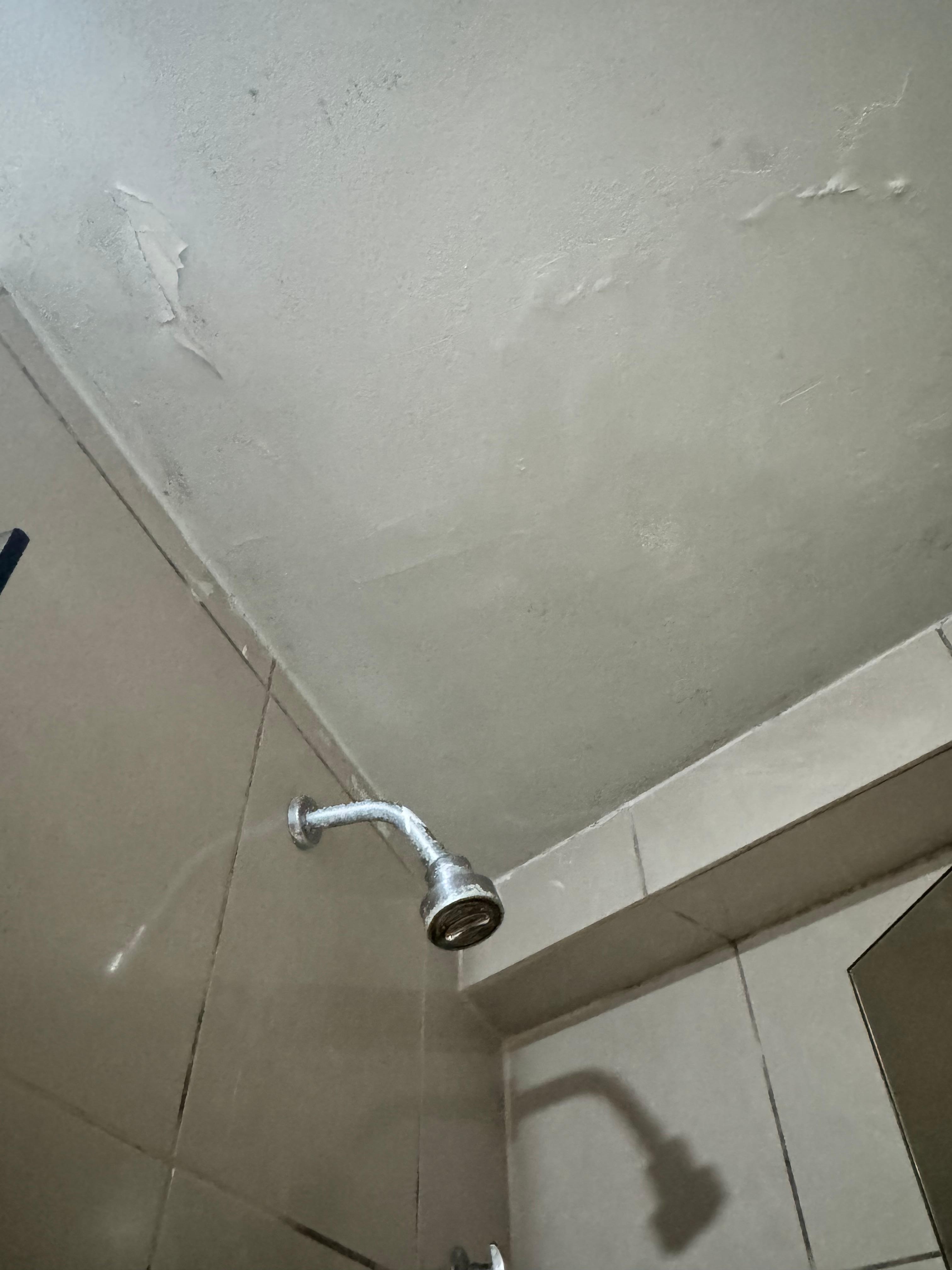 Chuveiro enferrujado e pintura sem manutenção 