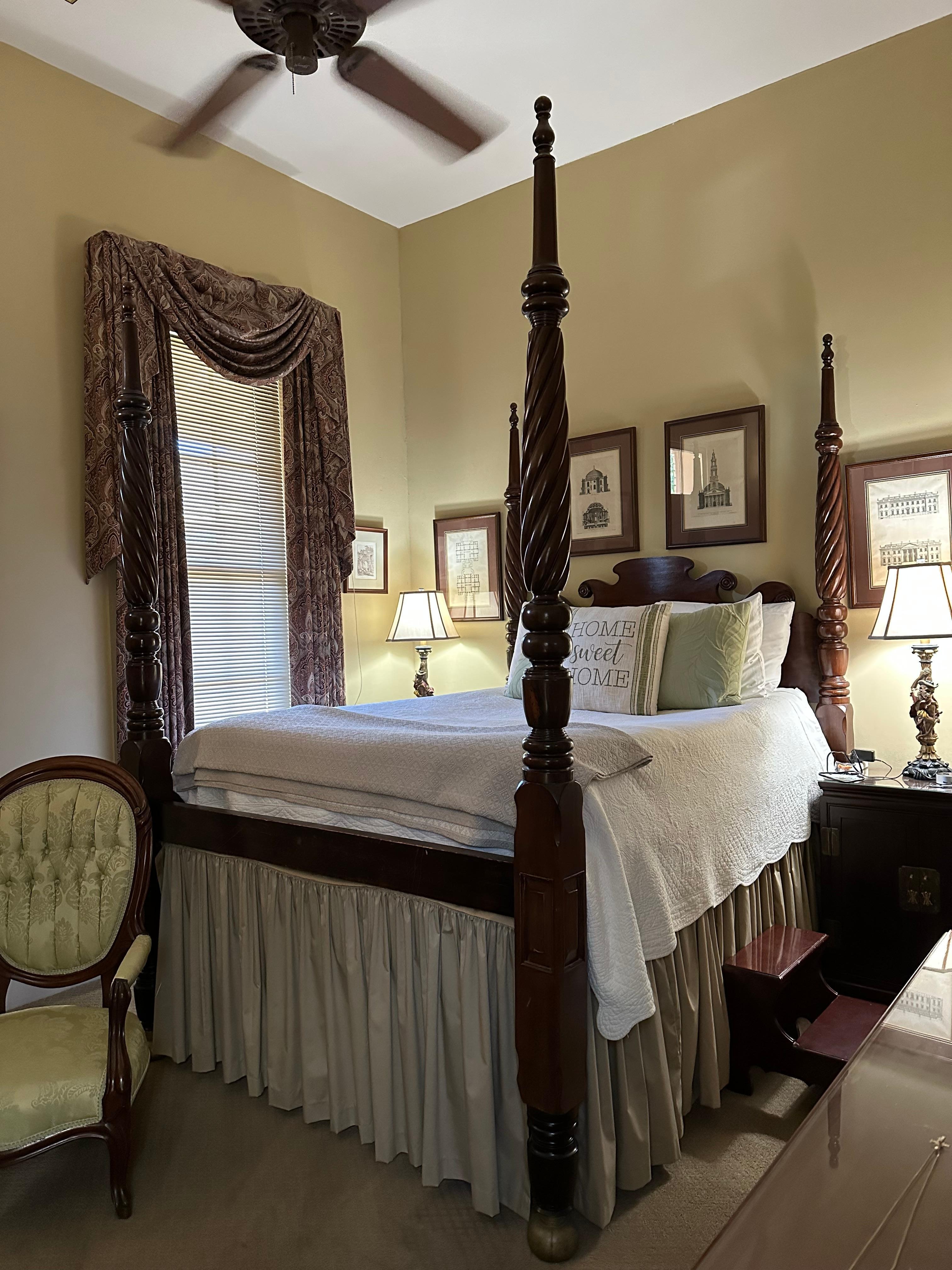 Queen Bedroom beautifully furnished and opens to balcony over the courtyard