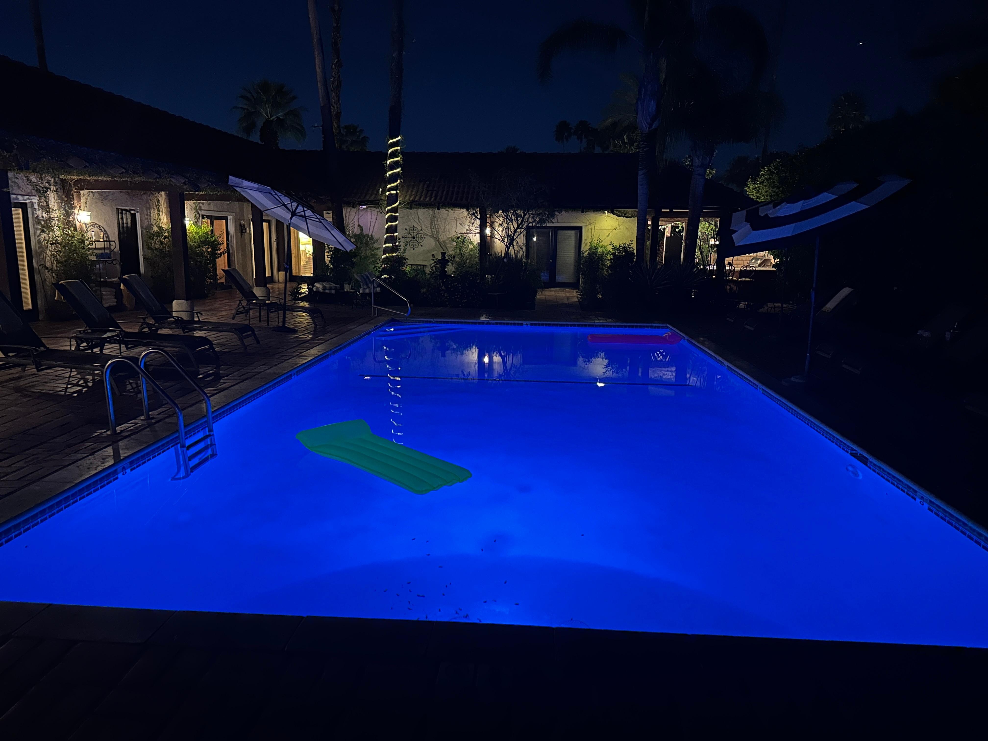 The pool at night