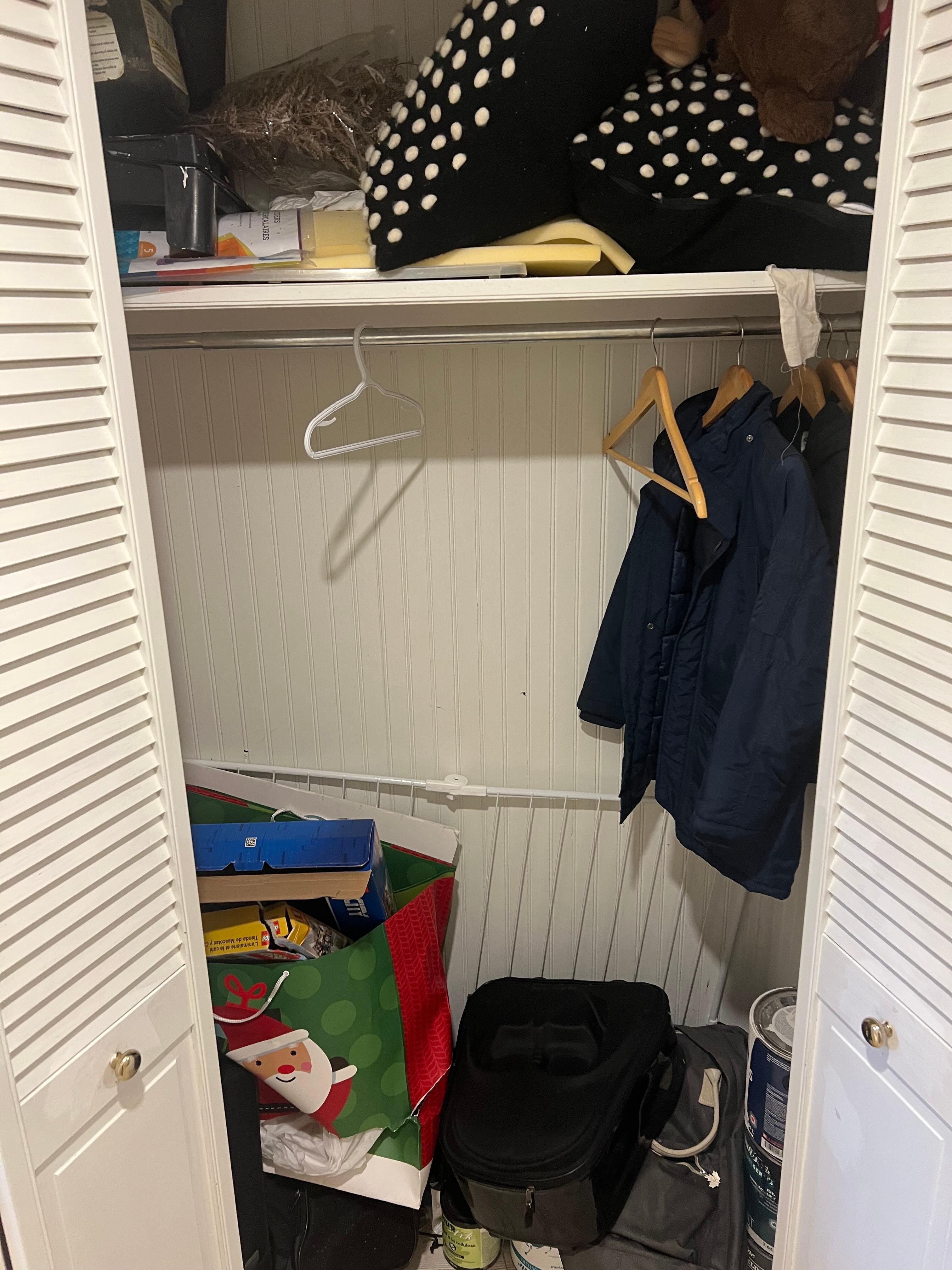 Closets full of personal items.