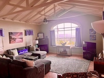 Living room with THE VIEW