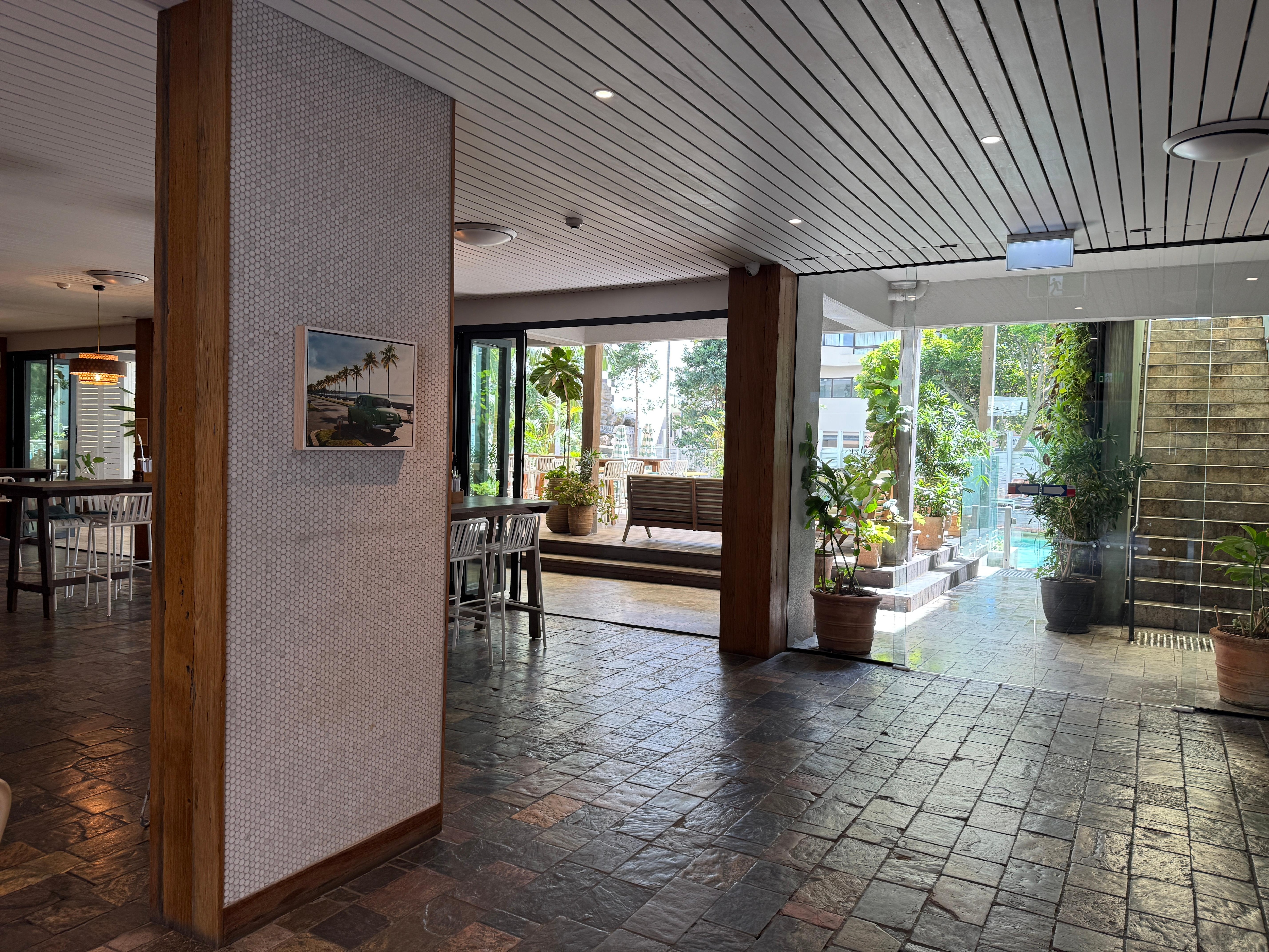 Restaurant & entrance to pool (ground level) as well as roof top lounge 