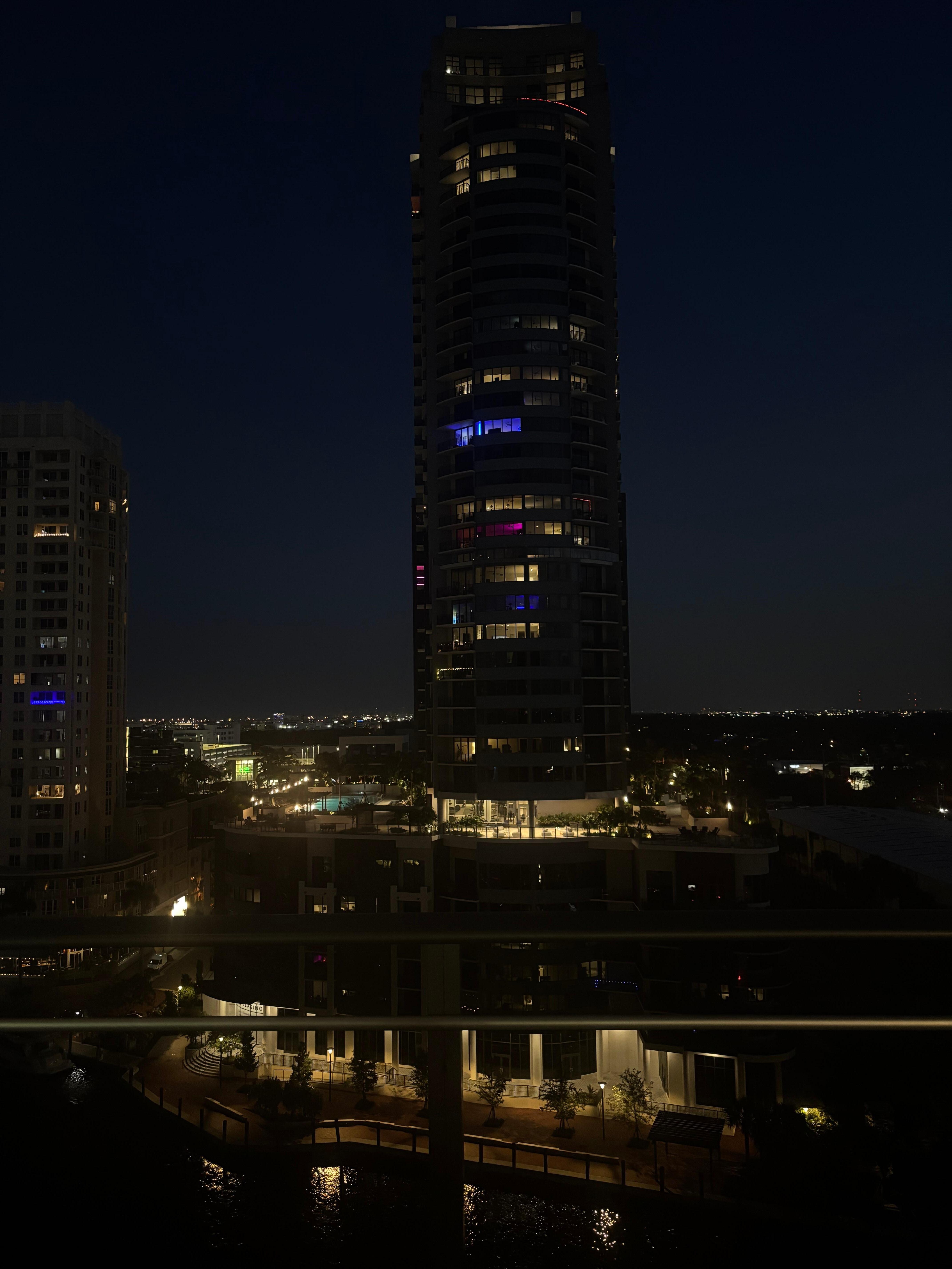 Night view from pool