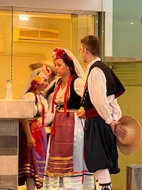 Part of the show - Sunday in bar area - traditional greek dancing - audience got involved in dancing tool - had a lovely time.