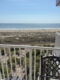 Relaxing on the balcony.