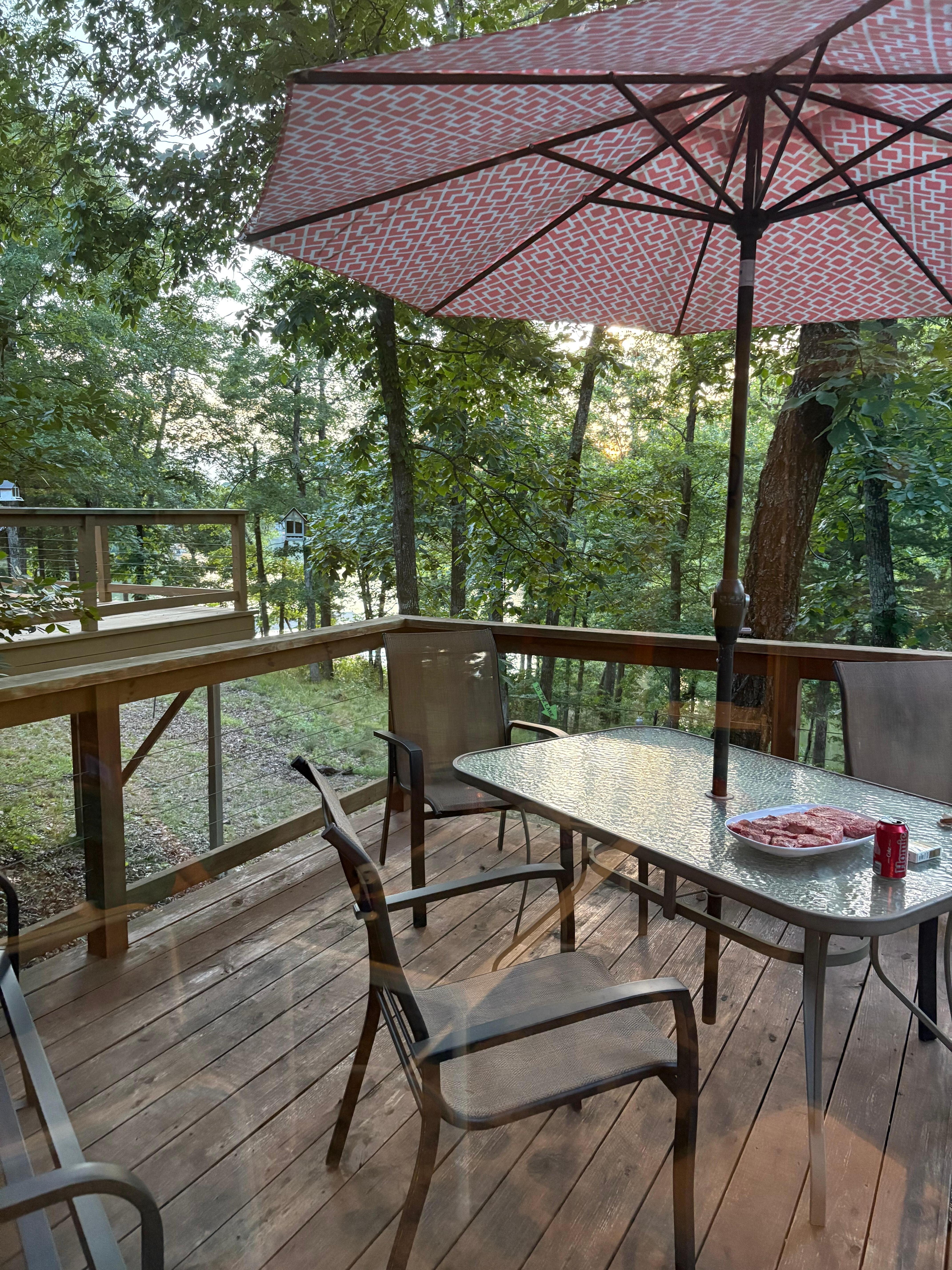 Off the deck overlooking the dock 