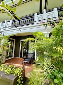 Poolside patio suite