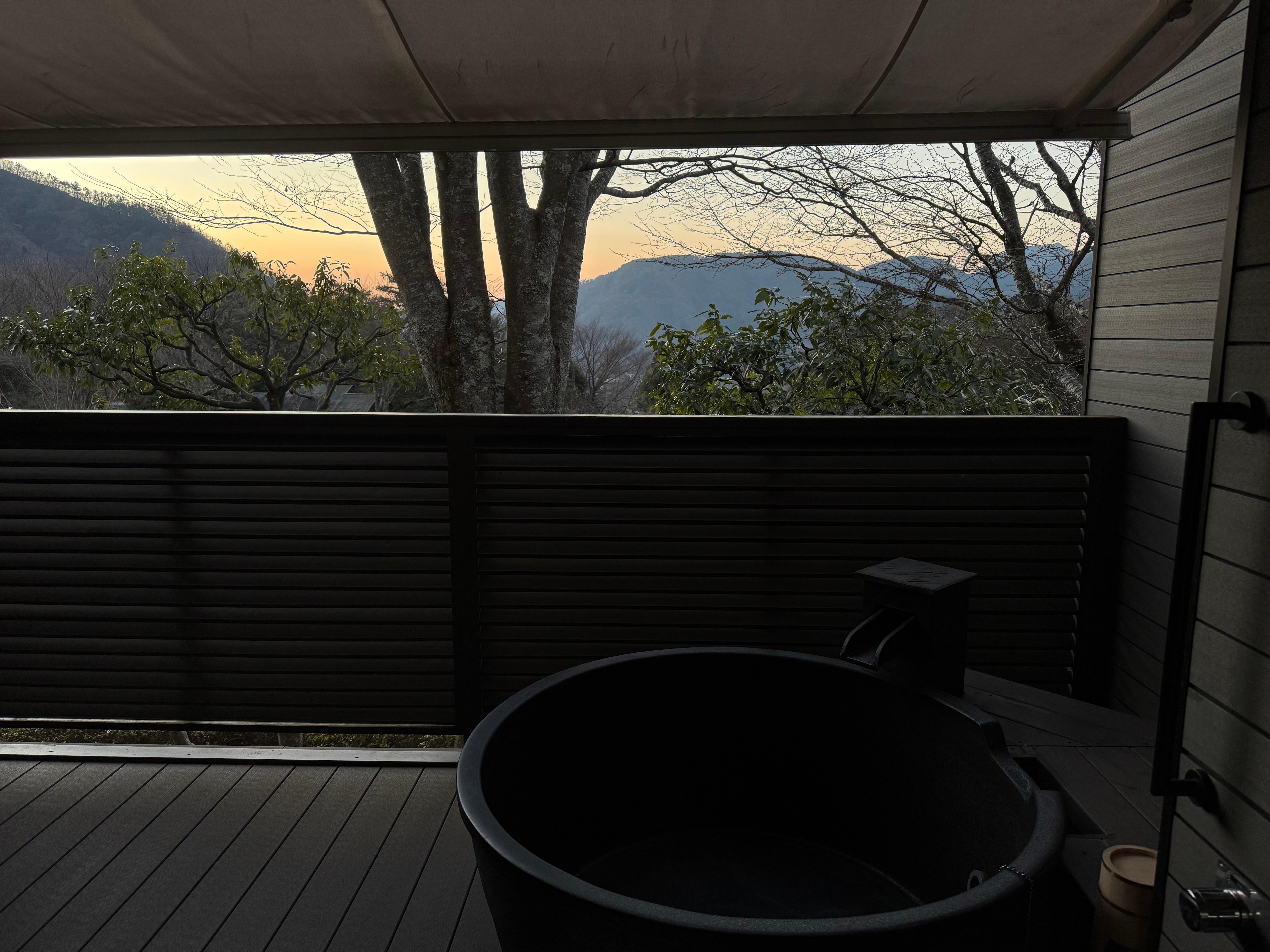The private onsen in our room was incredible!