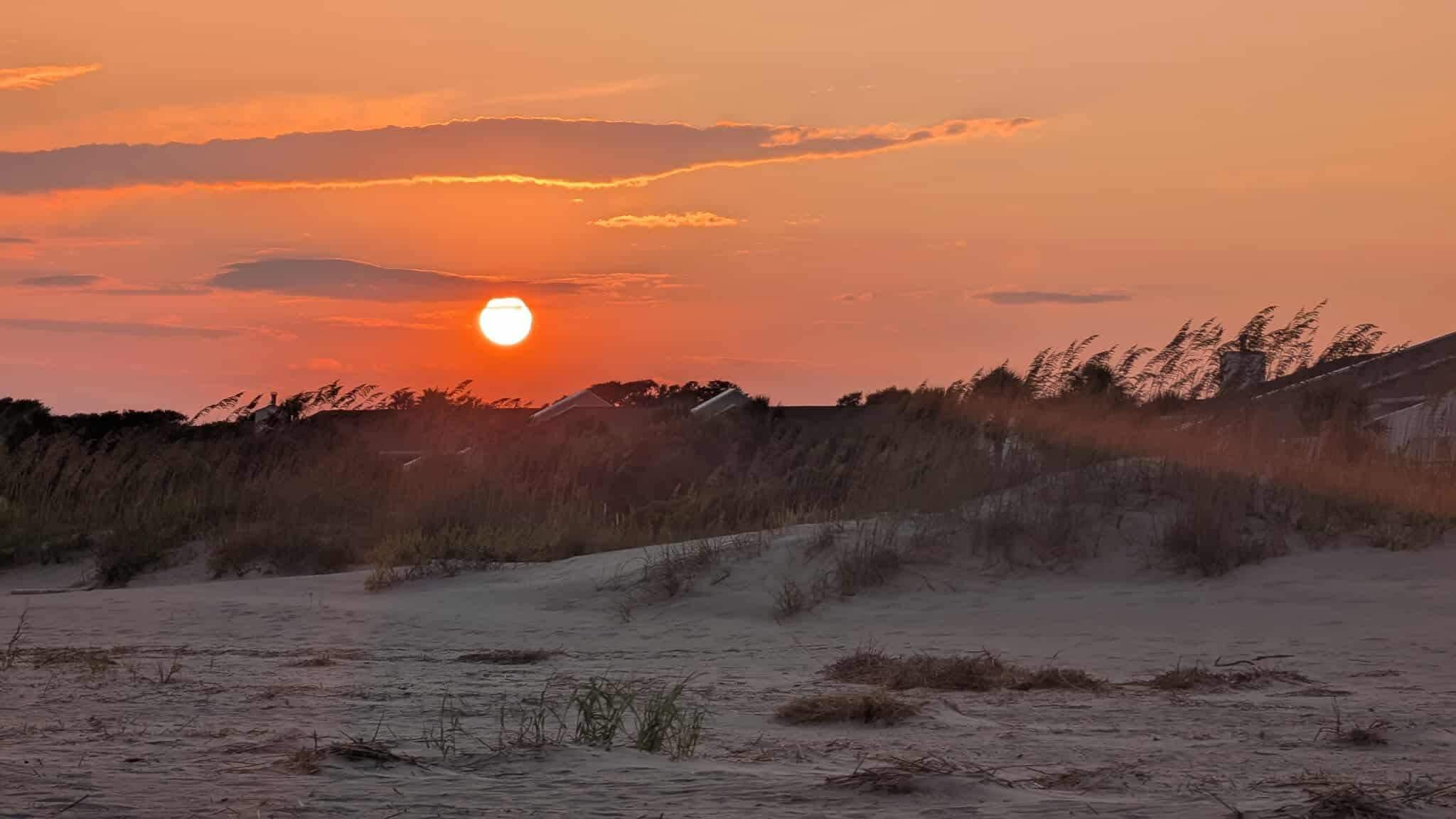 Dunes in front of condos.