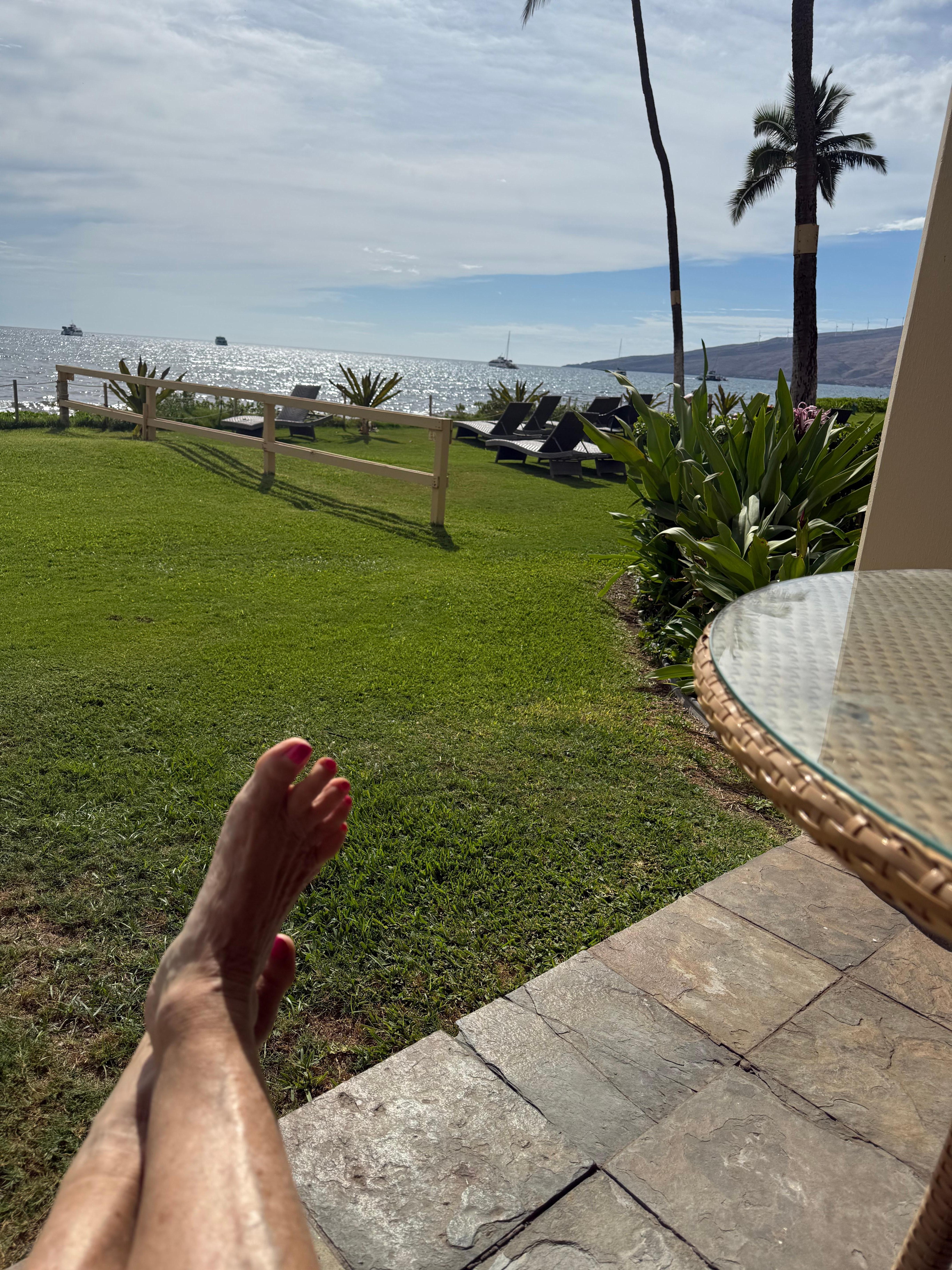 Sitting on the little patio overlooking the ocean, it doesn’t get any better than this. 