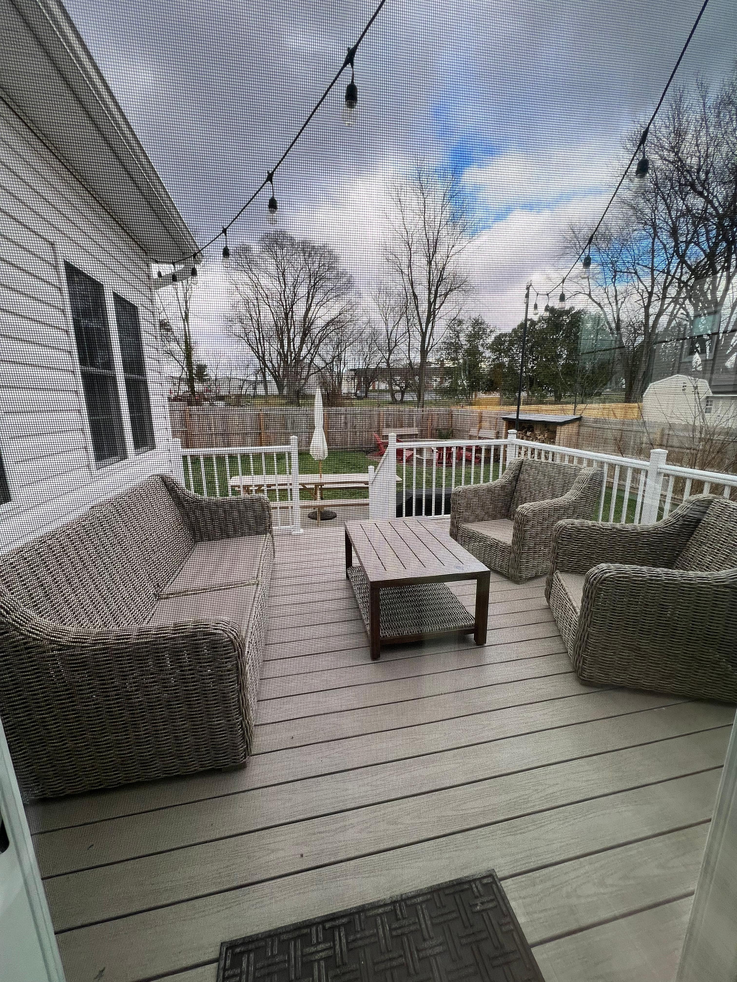 It rained so we didn’t get to enjoy the cozy backyard, but we loved the set-up