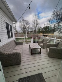 It rained so we didn’t get to enjoy the cozy backyard, but we loved the set-up