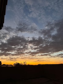 Beautiful sunset right off the back patio.