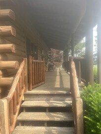 Covered porch with lots of comfortable seating